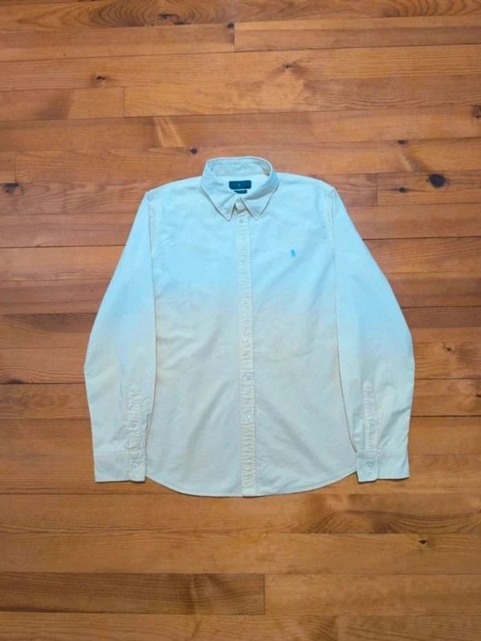 Chemise Ralph Lauren - Custom Fit - Logo brodé gris - Jaune - Taille XL - photo numéro 3