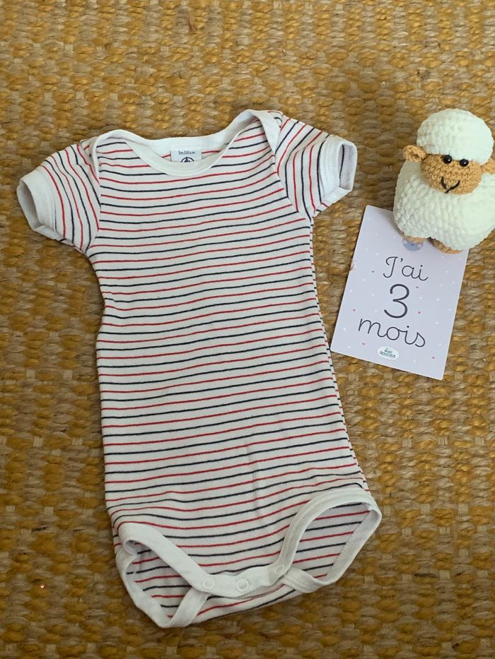 Body manche courte petit bateau 3 mois - photo numéro 3