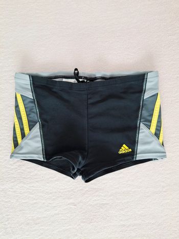Maillot boxer de bain Adidas 12 ans noir gris et vert