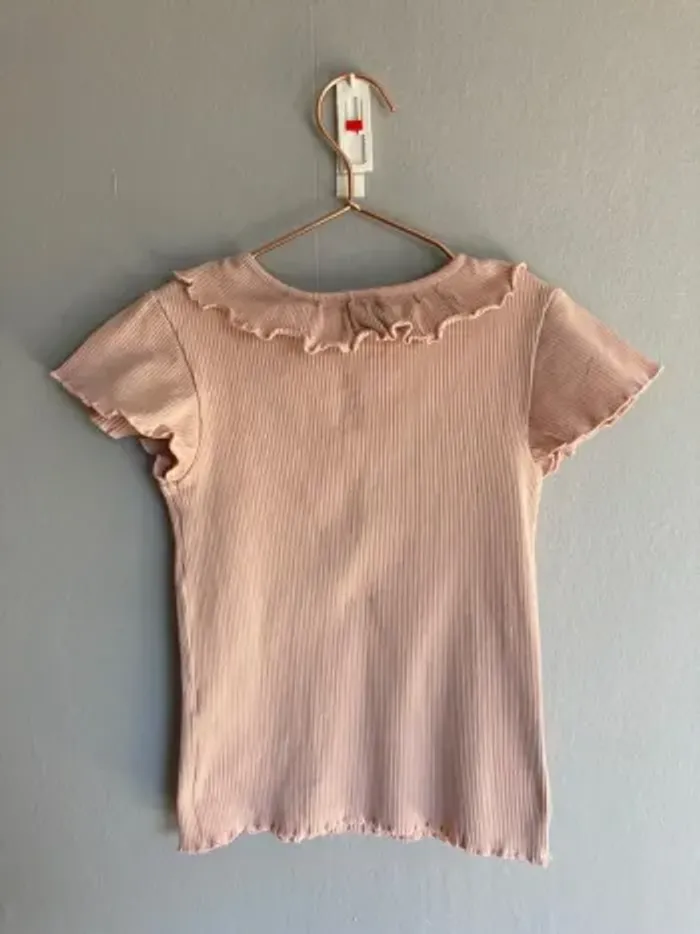 T-shirt fille rose fleurs 8 ans Kiabi - photo numéro 4