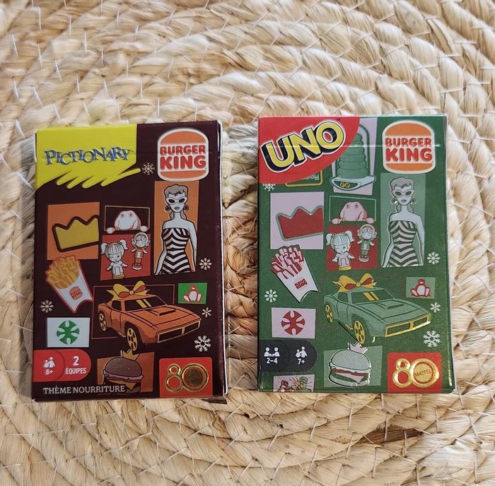 Jeux de cartes Uno & Pictionary Burger King