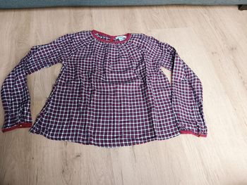 Blouse à carreaux bordeaux 10 ans fille Okaïdi
