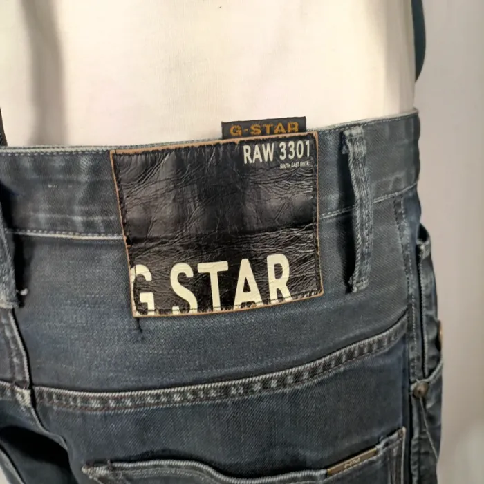 Jean bretelles G-Star RAW 3301 Loose Fit bleu brut – Taille 32 A1195 - photo numéro 14