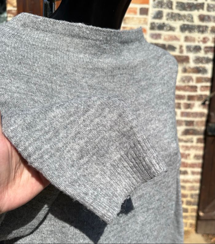 Robe en tricot unie à manches longues – Taille 38/40 – Gris - photo numéro 4