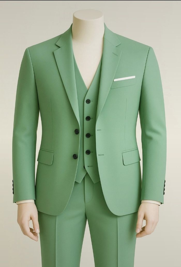 Costume 3 pièces vert sauge