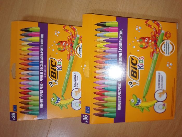 2 lots de Feutres x36 bic kids neuf - photo numéro 2