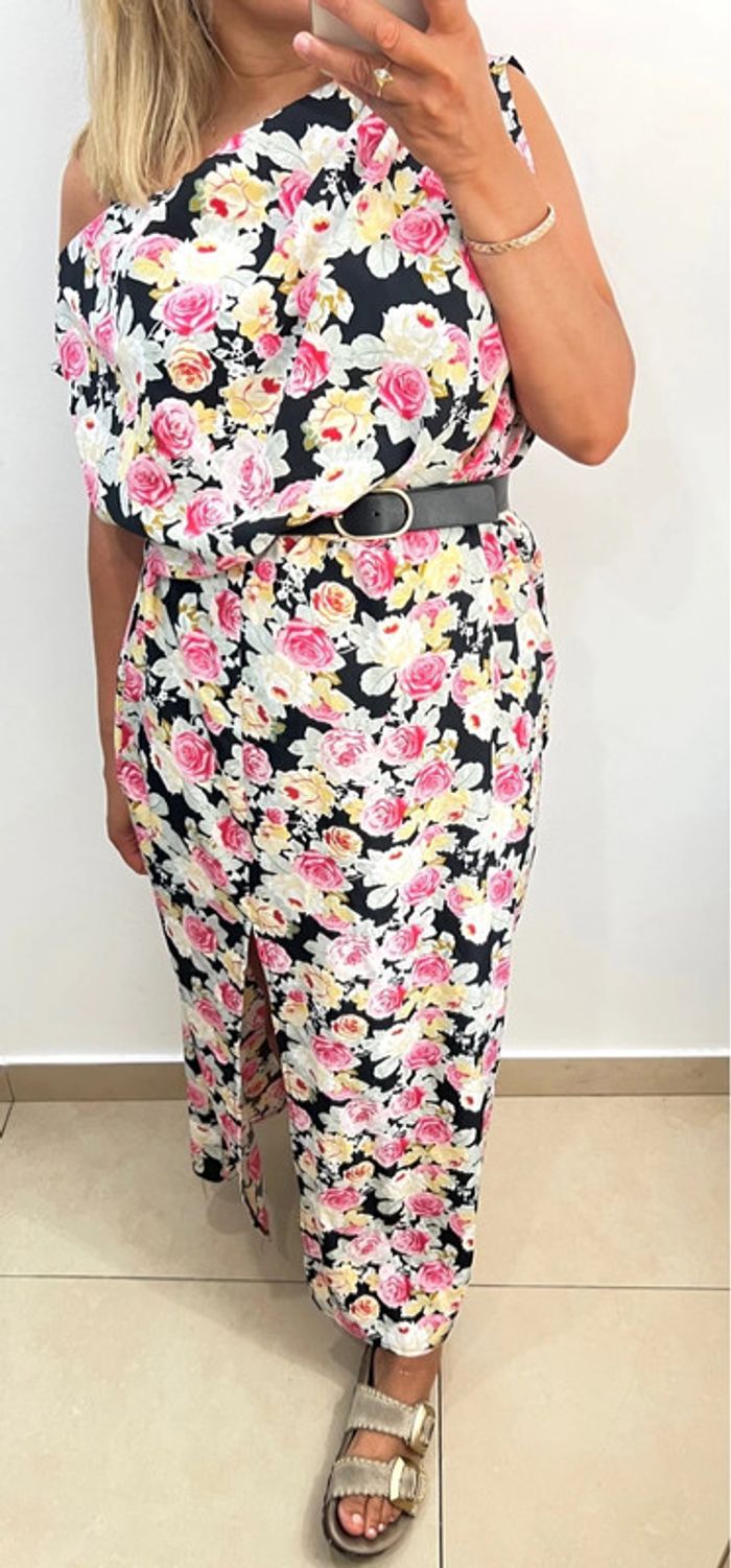 Robe longue fendu imprimée fleurs Taille 42