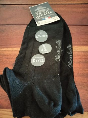 Lot de 2 paires de chaussettes basses françaises en coton et fil d'Écosse en 39/42 olivier Guille
