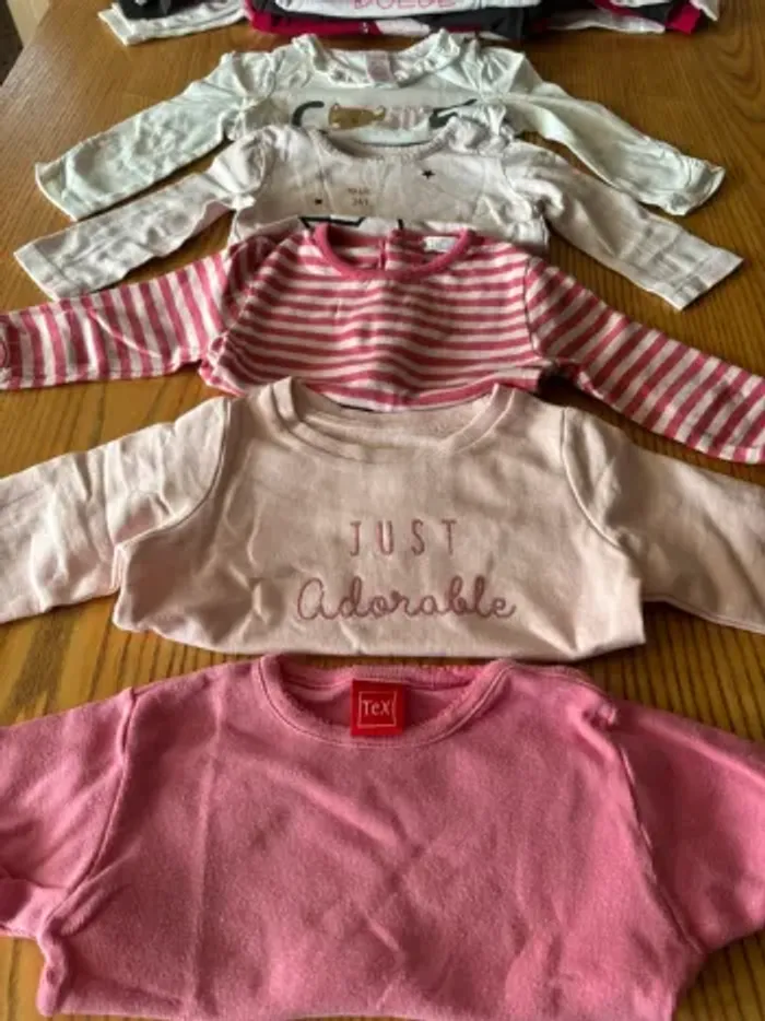 Lots 17 hauts à longue manche 6 mois fille vertbaudet - photo numéro 6