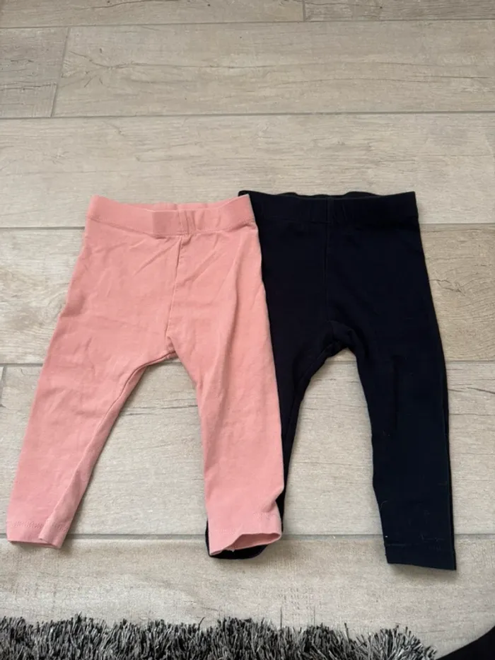 Lot 2 leggings fin bébé fille