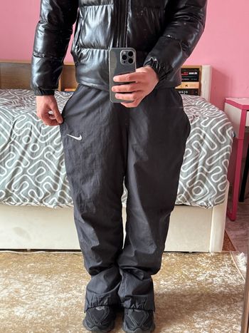 Nike Track Pants Triple Black Vintage Exclusive Limited Edition Swoosh Zipper Cargo TN Air