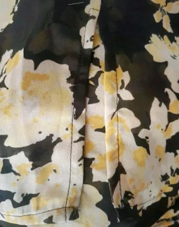 Chemise longue/kimono voile noire / jaune Atmosphère Taille 46 Neuve