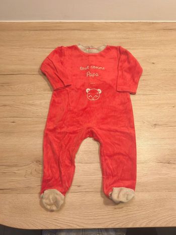 Pyjama velours 1 pièce 12 mois