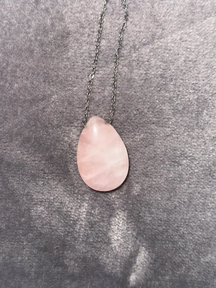 Collier pierre quartz rose