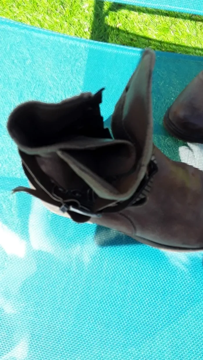Boots marron, 38 - photo numéro 2