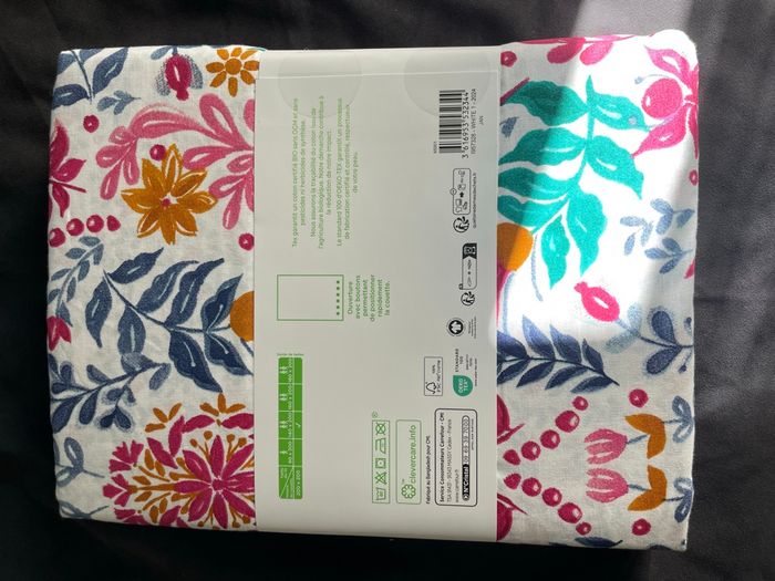 Parure de couette 100% coton bio tex home neuf queen size 200 x 200 - photo numéro 2