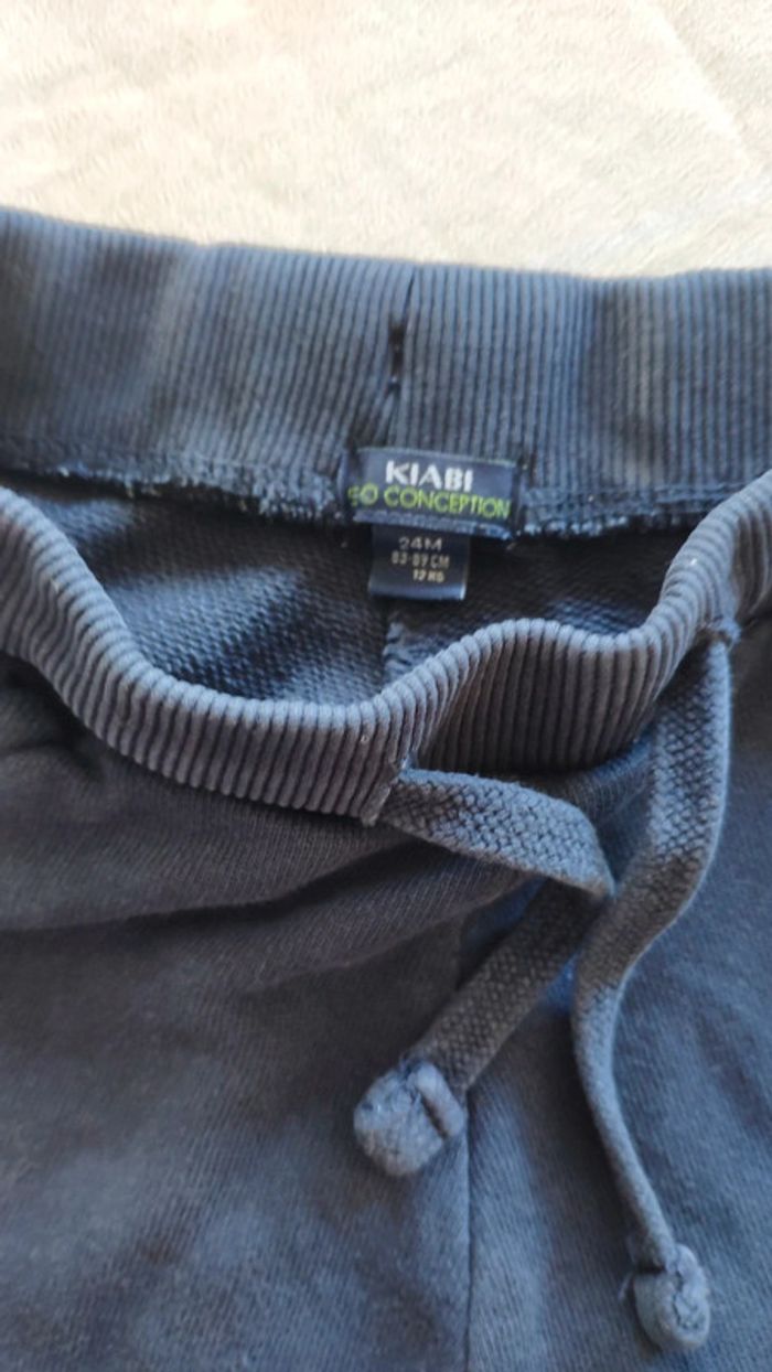 Pantalon jogging bleu marine 24 mois Kiabi avec cordon - photo numéro 2