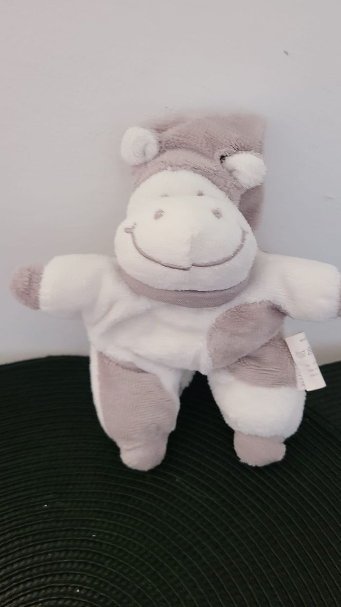 Doudou semi plat vache SYSTEME U gris blanc 19 cm - photo numéro 4