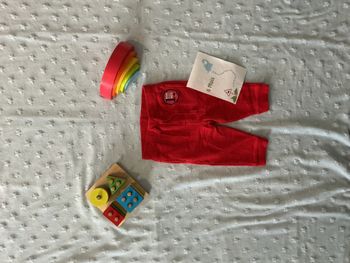 pantalon de jogging rouge taille élastique et lien de serrage 6 mois orchestra