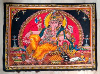 Tenture murale ganesh hippie en coton 70x100cm