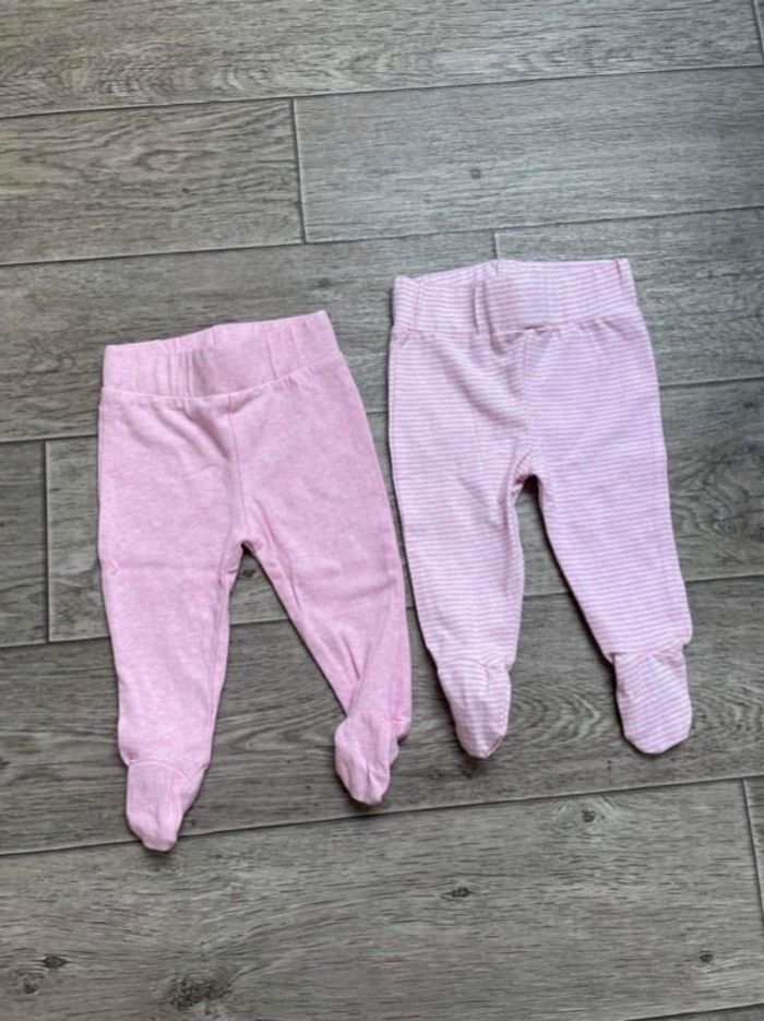 Lot leggings pantalon avec pieds naissance 50