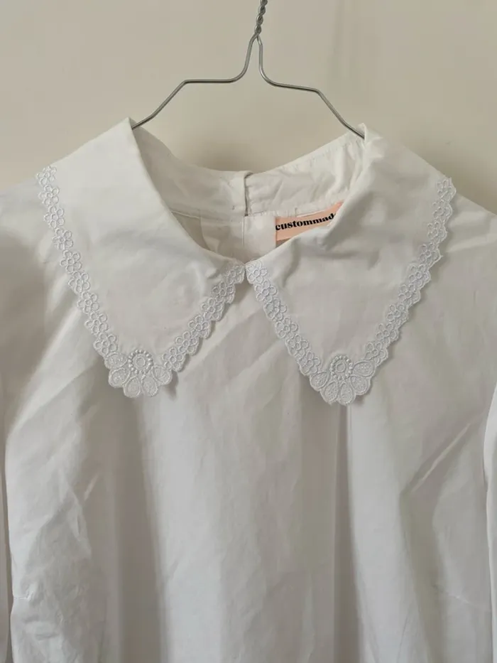 Blouse blanche col Claudine Custommade - photo numéro 2
