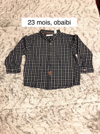 Chemise carreaux bleus Obaïbi 23m