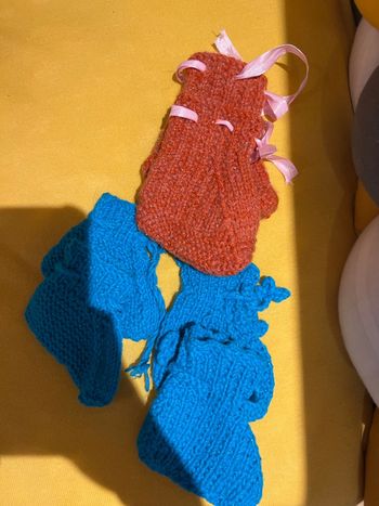 Lot chaussons en laine