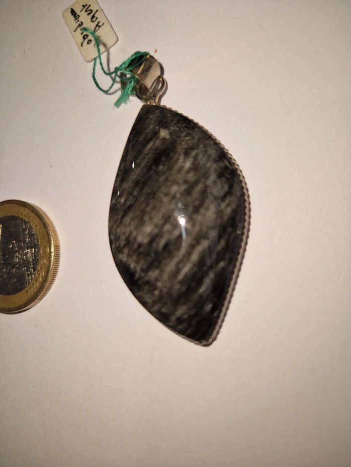 Pendentif obsidienne argentée Mexique - photo numéro 6
