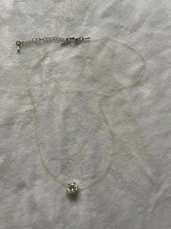 Collier ras du cou transparent avec pierre