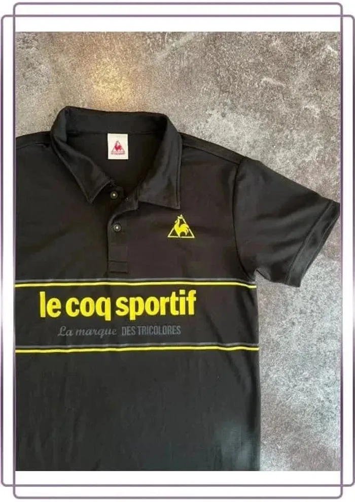 Polo noir homme Le Coq Sportif S Men black polo shirt Polo nera uomo Schwarzes Poloshirt Herren - photo numéro 2
