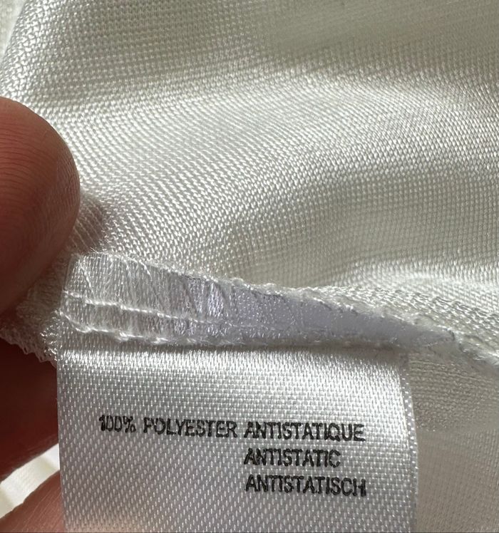 Nuisette chemise de nuit blanche satinée broderies dentelle Vintage T54 7XL - photo numéro 8