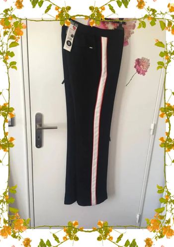 Pantalon Morgan noir et bande blanche Neuf