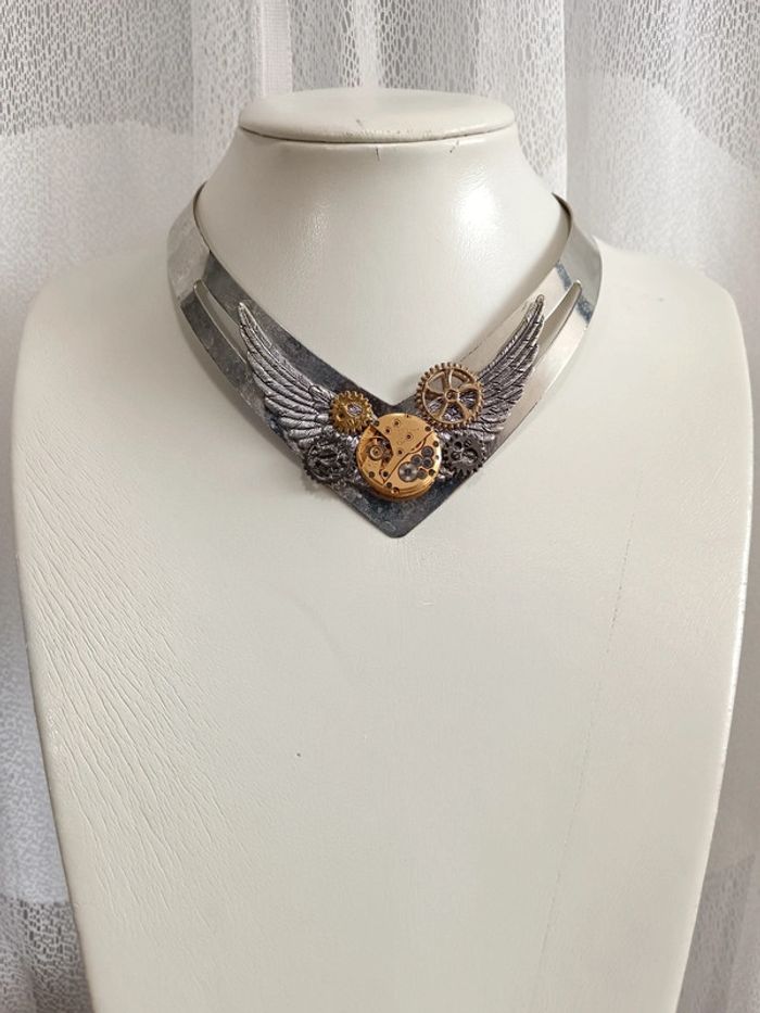 Collier création | engrenage et mvt Luch - photo numéro 2