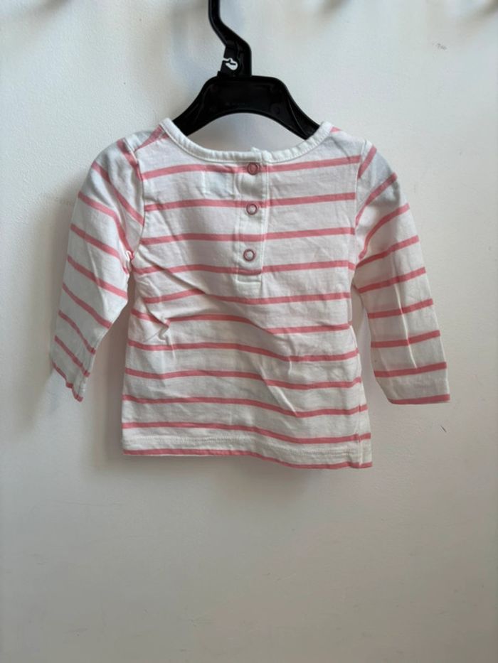 T-shirt manches longues rayé pomme 6 mois - photo numéro 4