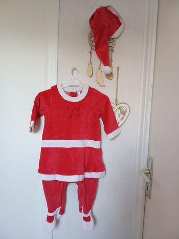 Tenue de Noël bébé fille, ensemble orchestra 12 mois, rouge, blanc