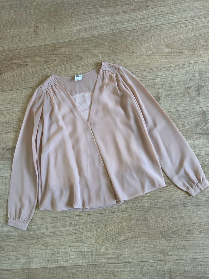 Blouse rose nude à manches longues Vero Moda taille XS jamais portée - photo numéro 7