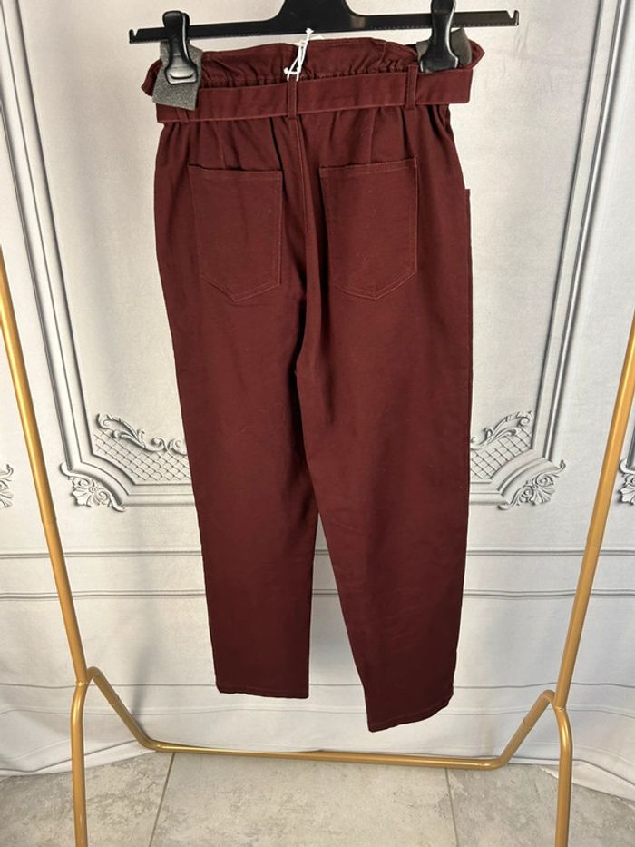 Pantalon taille haute Garance Bordeaux M neuf - photo numéro 4