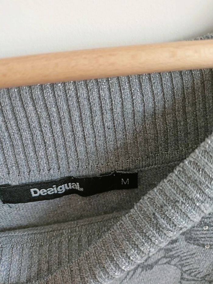 Pull fin gris Desigual M - photo numéro 6