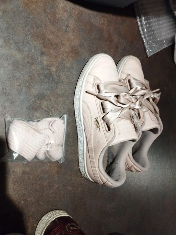 Basket puma rose vernis + lacet - photo numéro 2