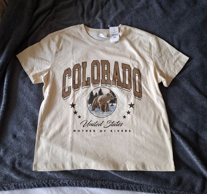 T-shirt manches courtes beige imprimé T38