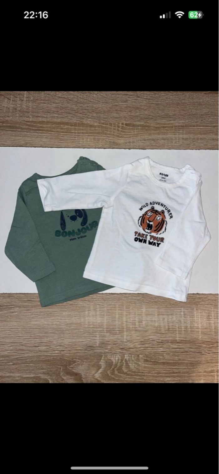 Lots de 2 t-shirt manche longue  3 mois - photo numéro 3