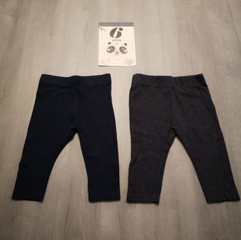 Lot de 2 legging 6 mois noir et gris