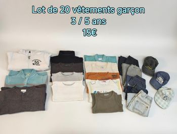 Lot garçon - 20 pièces - (3 a 5 ans)