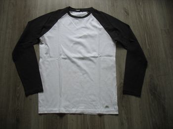 TEE SHIRT ML BLANC ET NOIR "BIZZBEE" - TAILLE XS - n°01