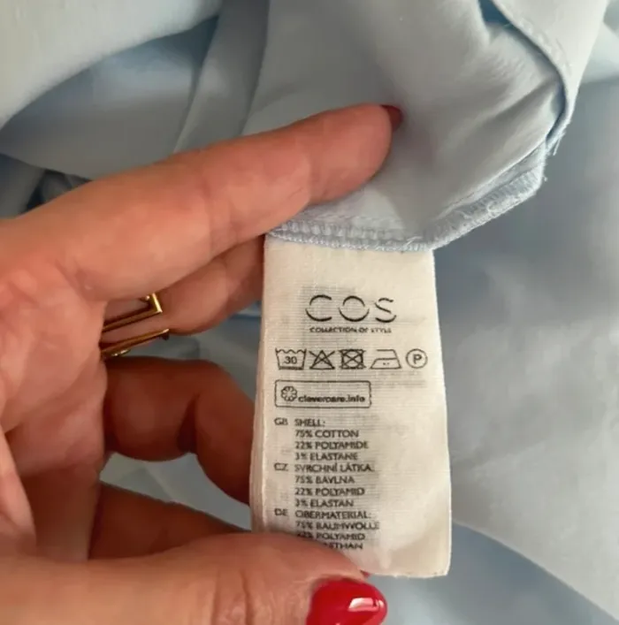 Cos blouse, haut chemise bleu claire femme,  taille 38 - photo numéro 7