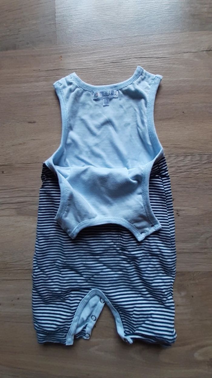 Grenouillère manche courte rayée 1 mois - photo numéro 4