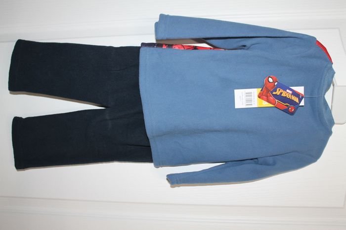 pyjama polaire spiderman bleu et noir 3 ans - photo numéro 2