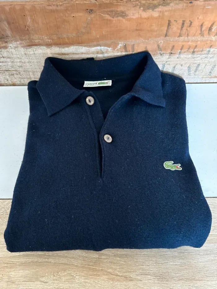 Lacoste pull laine col boutonné - photo numéro 5