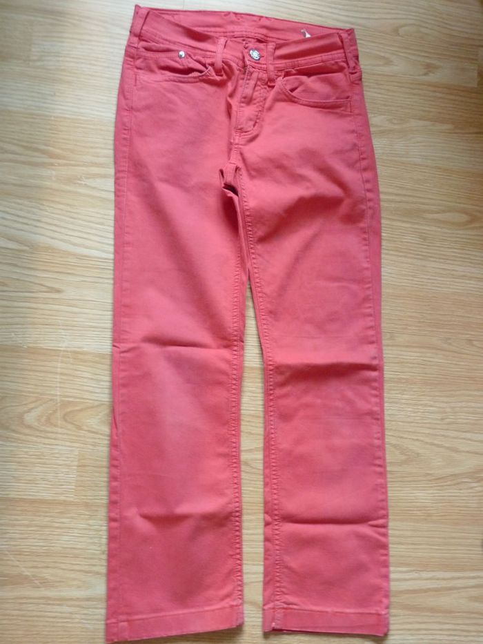 Jean Fille droit Cimarron 12 ans pantalon rouge TBE - photo numéro 2
